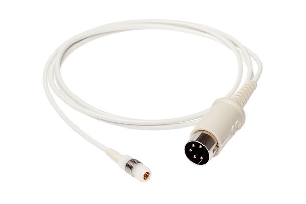 PN 330001│Needle connection cable shielded with 5-pin DIN connector 240° 1200mm Beige Bush