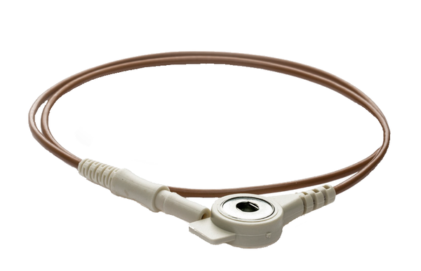 PN 160532│Push Button cable with safety connector, brown, 500mm length