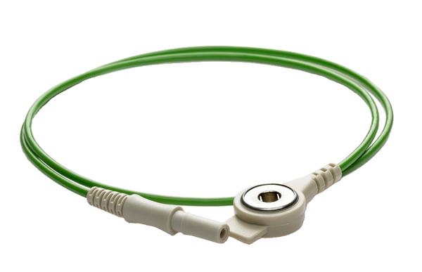 Artnr. 160543 | Druckknopfanschlusskabel mit Sicherheitsstecker, grün, 1000mm Länge