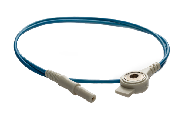 Artnr. 160516 | Druckknopfanschlusskabel mit Sicherheitsstecker, blau, 1500mm Länge