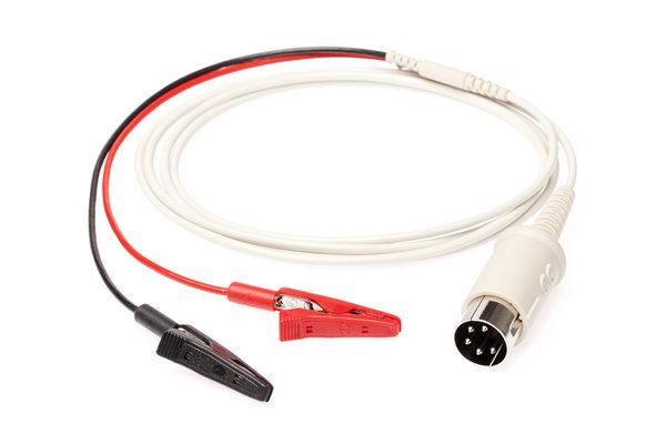 PN 330160│Connection cable with 2 alligator clips and 5pole DIN connector, 1200mm length