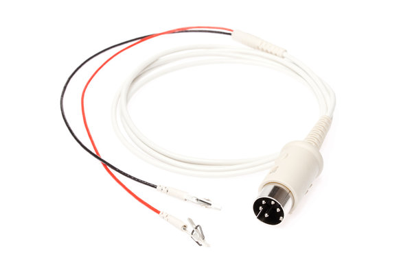 PN 338003│Connection cable with 2x mini-alligator clips 5pole DIN connector, 1200mm length